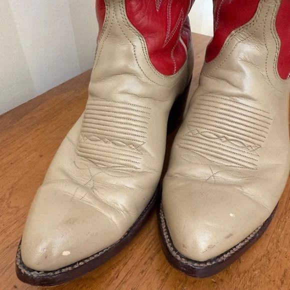 Ralph Lauren Selene Lucchese Red Western Boots 8C - Picture 2 of 15